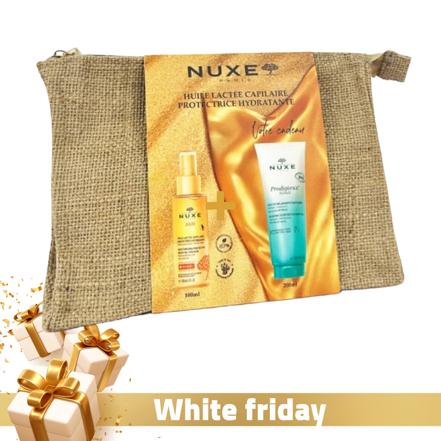 Nuxe Trousse Sun Huile Lactee Capillaire + GEL Douche Prodigieux Neroli 200ml Offert