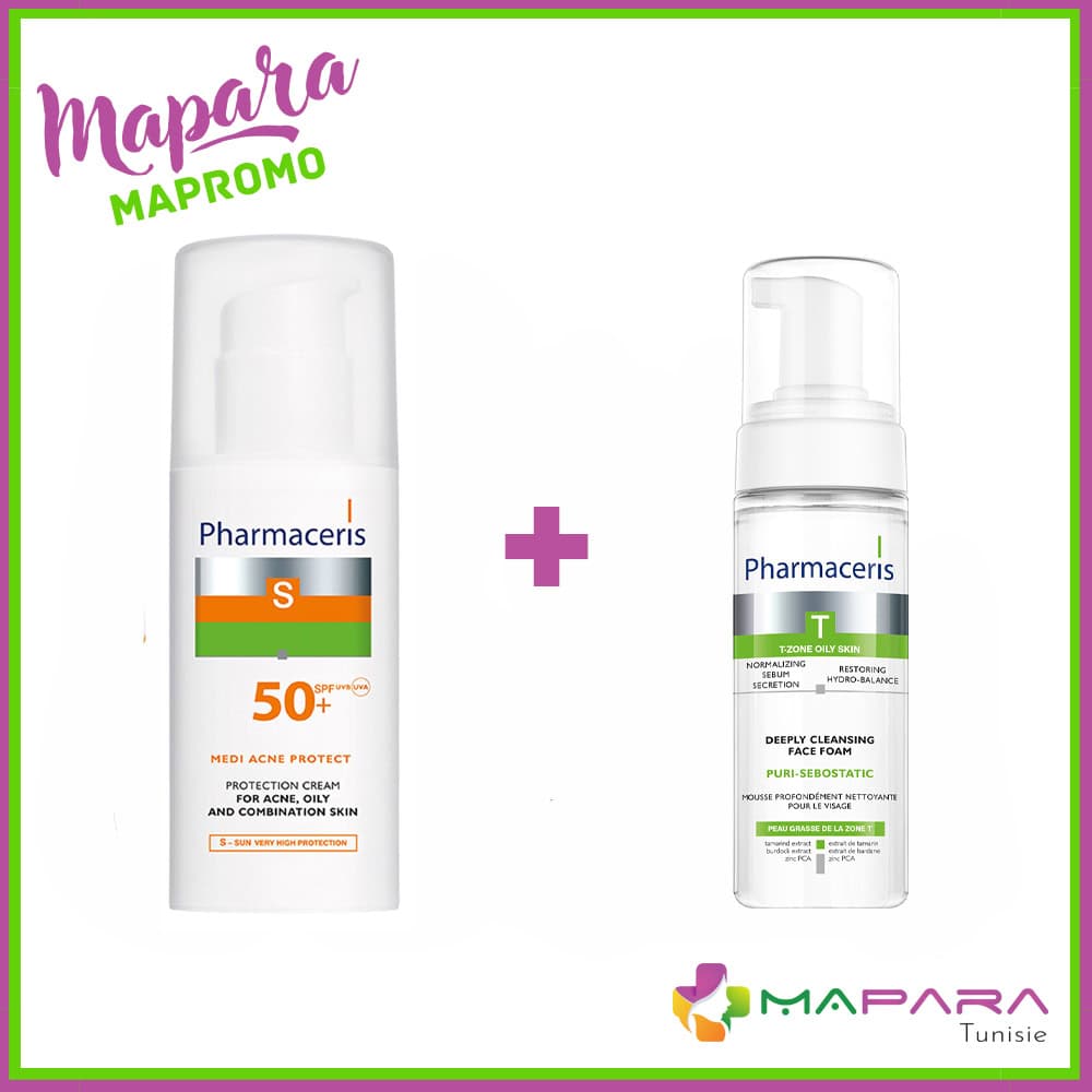 Pharmaceris S Spf50 Peaux A Imperfections 50ml + Mousse Nettoyante Puri-sebostatic 150ml Offerte