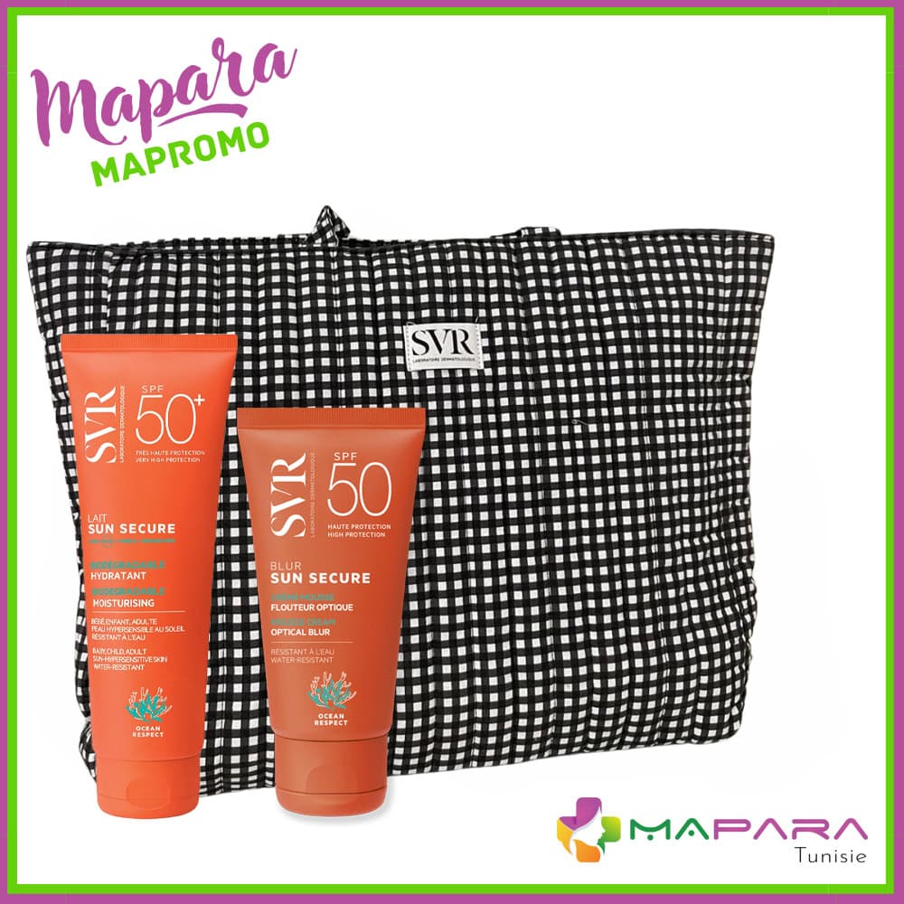 SVR Sun Secure Blur Sans Parfum + Sun Secure Lait SPF + Sac De Plage Vichy Offert