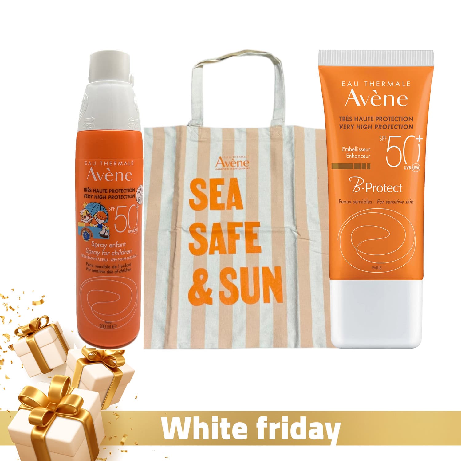 Avene Solaire Enfant Spray Spf50+ + Creme B-protect Spf50+ + Sac De Plage Offert