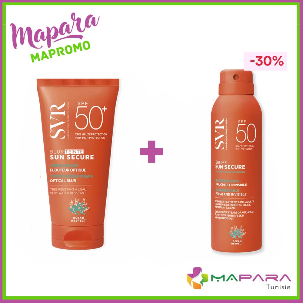 SVR Sun Secure Blur Mousse Teintee Spf50+ 50ml + Brume Spf50+ 200ml (-30%)