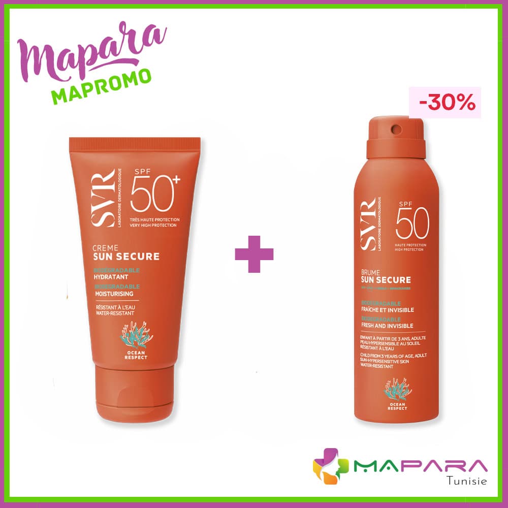 SVR Sun Secure Creme Solaire Spf50+ 50ml + Brume Spf50+ 200ml (-30%)