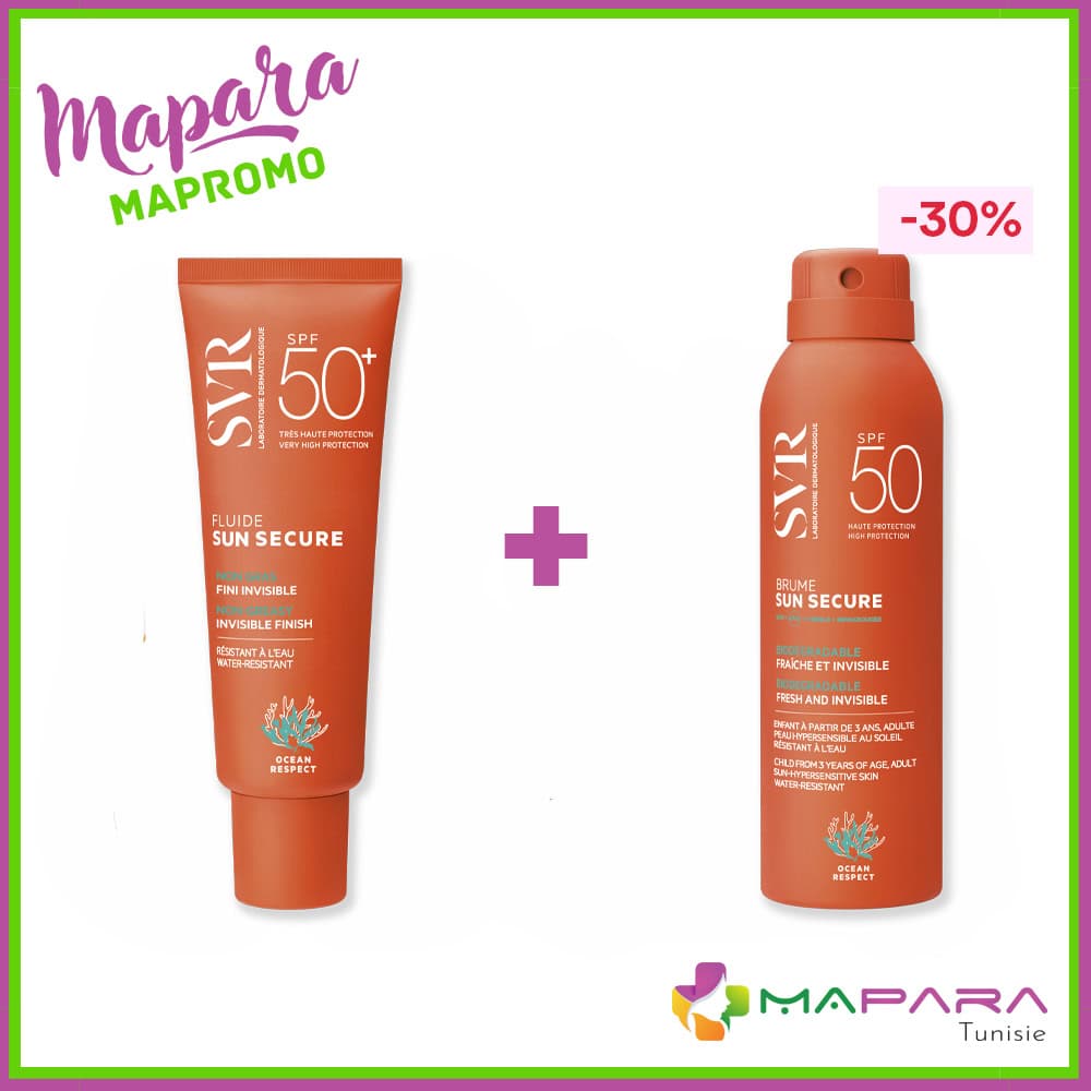 SVR Sun Secure Fluide Spf50+ 50ml + Brume Spf50+ 200ml (-30%)