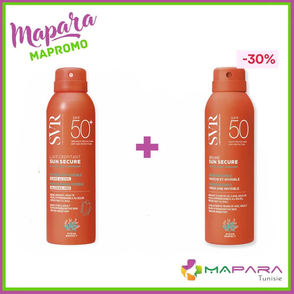 SVR Sun Secure Lait Crepitant Spf50+ 200ml + Brume Spf50+ 200ml (-30%)