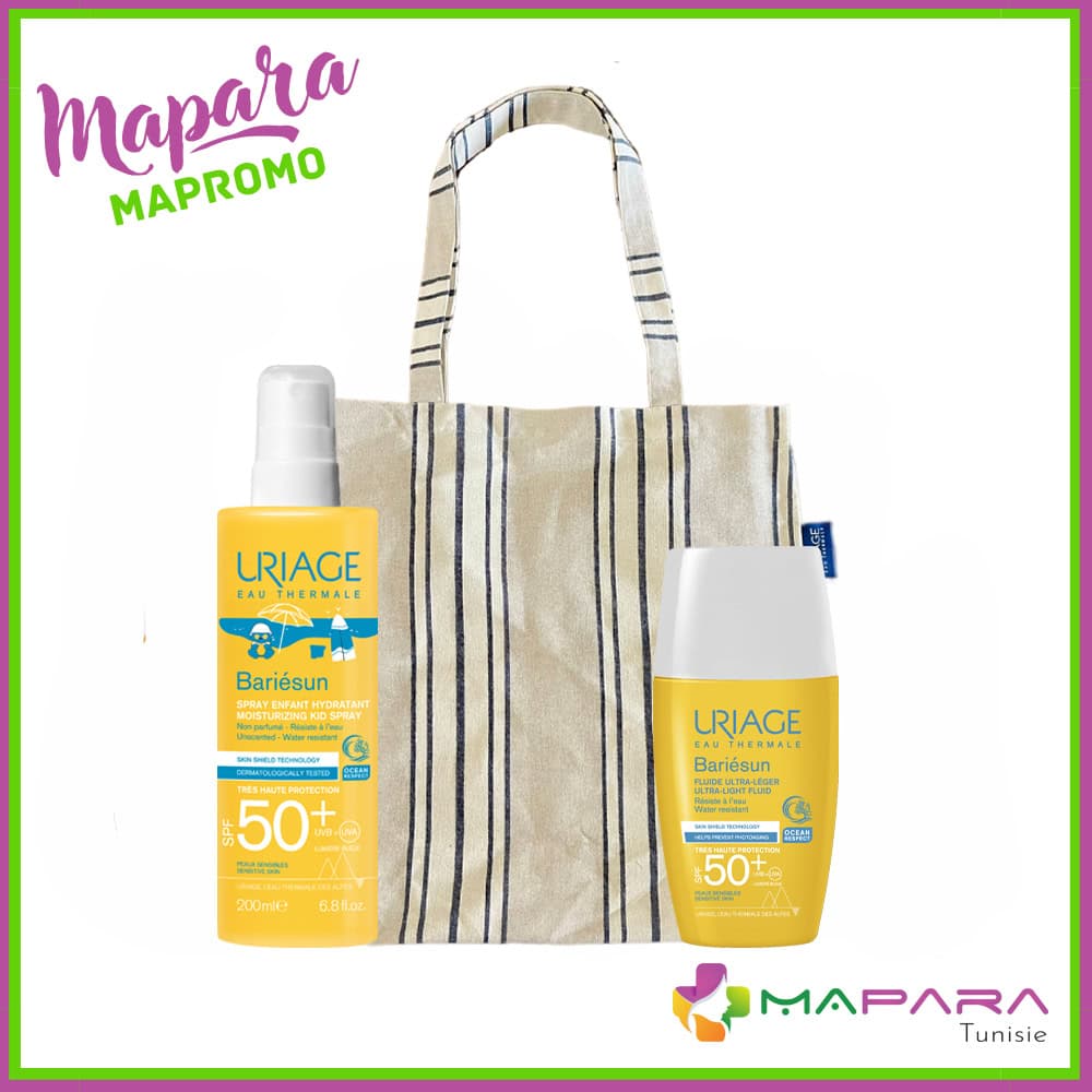 Uriage Bariesun Fluide Ultra-leger Spf50+ + Spray Enfant Spf50+ + Sac De Plage Offert