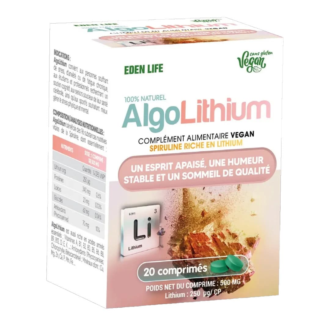 Edenlife Algo Lithium 20 Comprimes