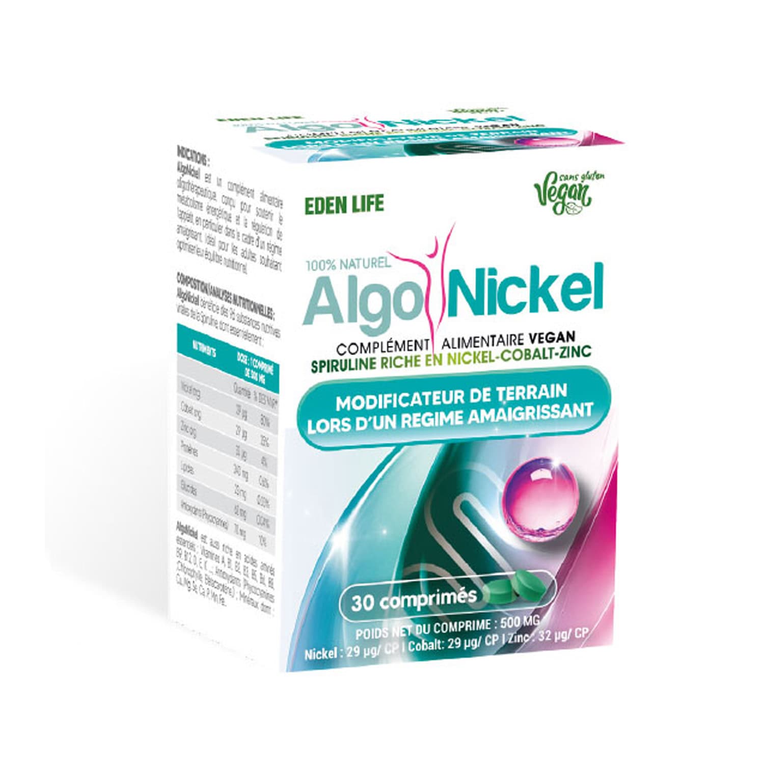 Edenlife Algo Nickel 30 Comprimes