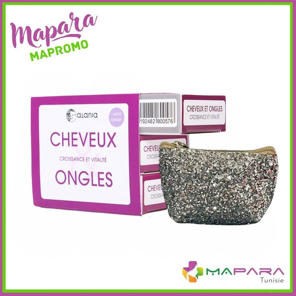 Coffret Alania Cheveux & Ongles Croissance Et Vitalite – 3 X 30 Gelules (3ᵉ Boite Offerte) + Trousse