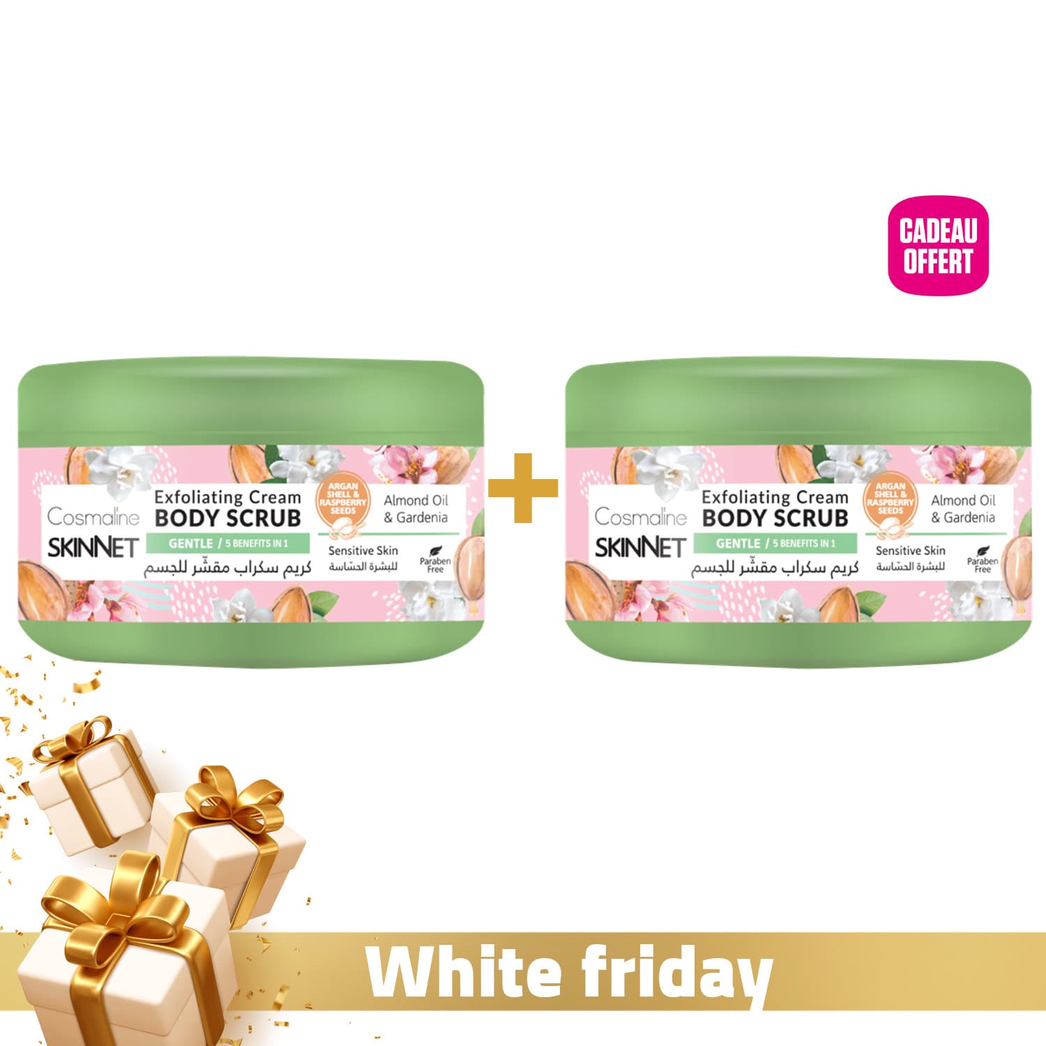 Cosmaline Body Scrub Gentle Exfoliating Creme Sensitive Skin 250ml + 1 Body Scrub 250ml Offert