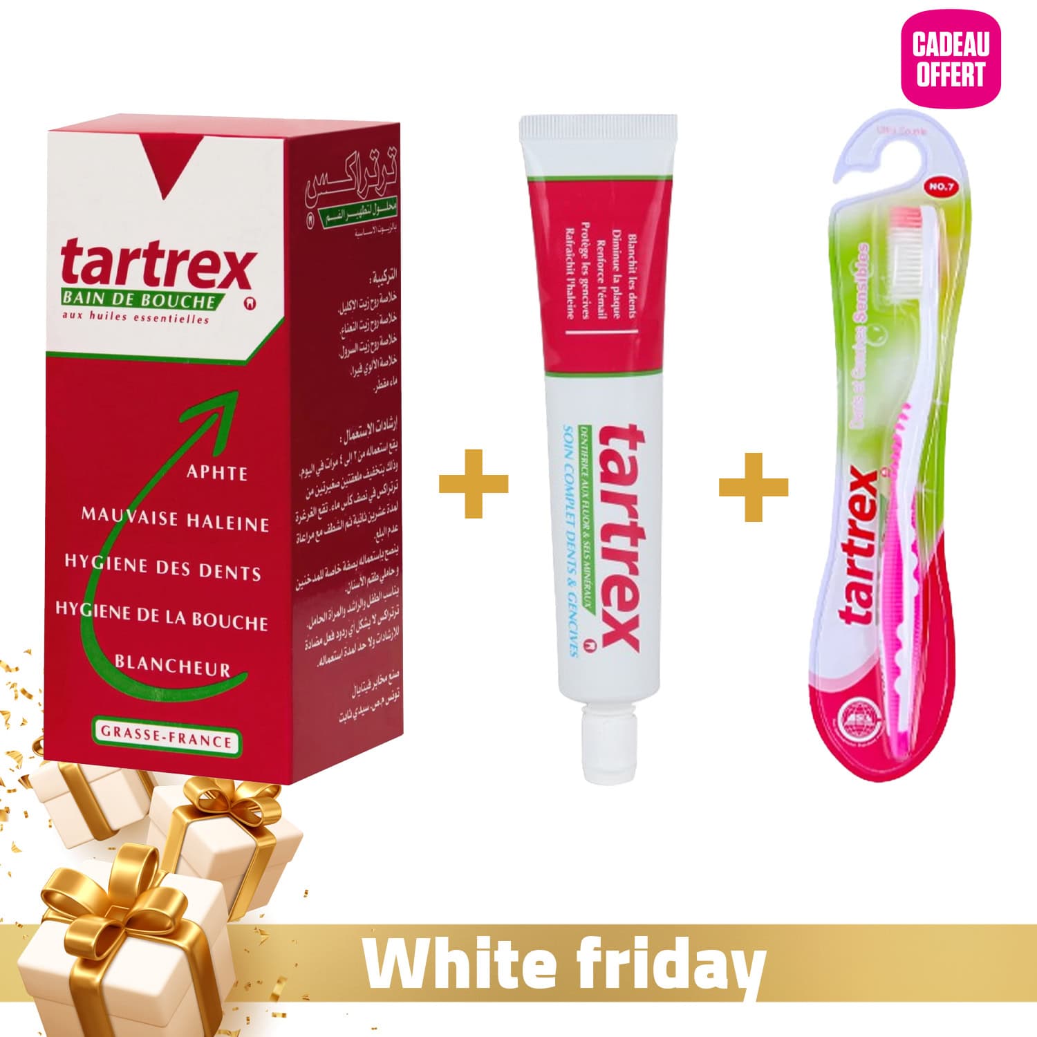 Phyteal Tartrex Bain De Bouche 250ml + Dentifrice Soin Complet 80ml + Brosse A Dents Ultra Souple (offert)