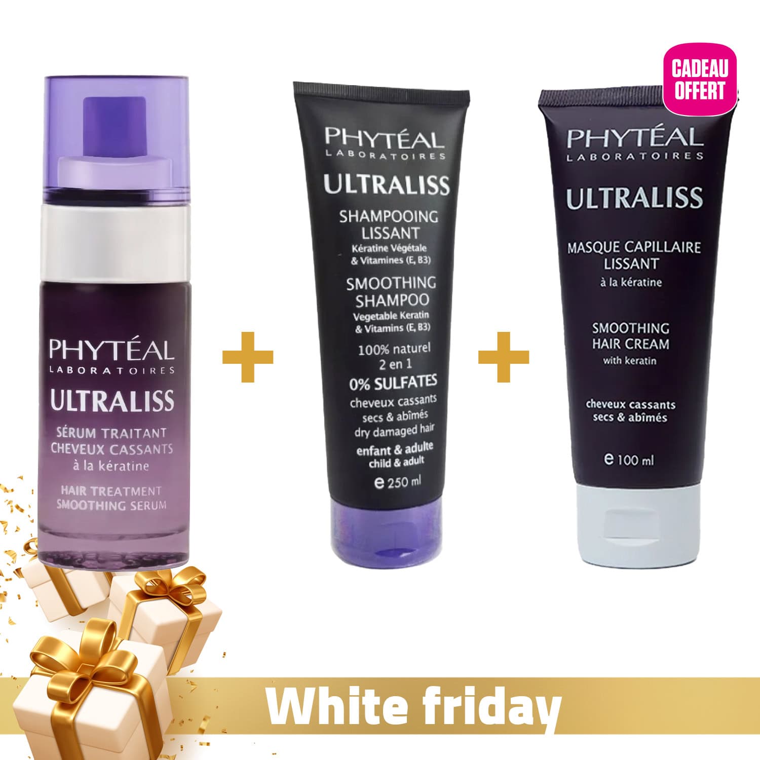 Phyteal Ultraliss Serum + Phyteal Ultraliss Shampooing + Phyteal Ultraliss Masque Offert