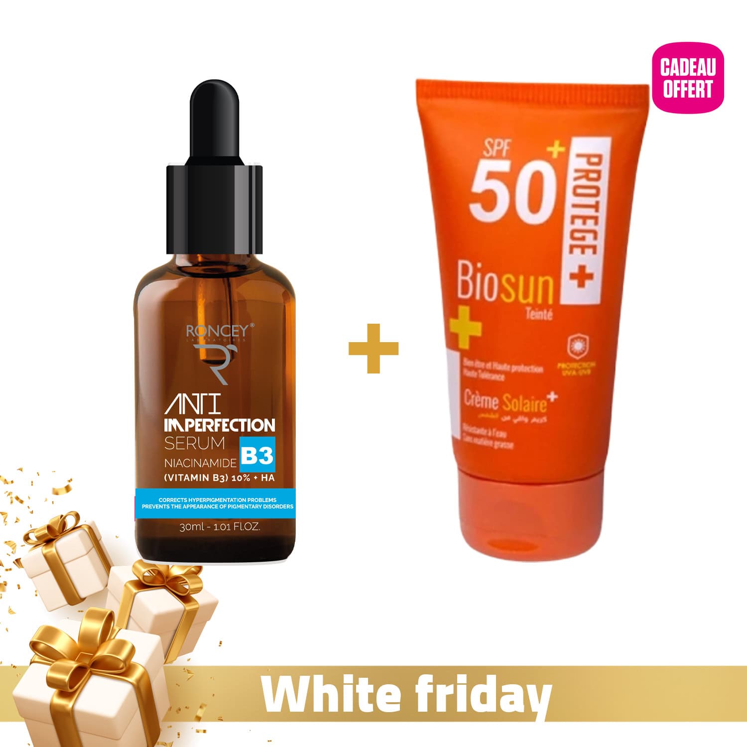 Roncey Mixaskin Serum Anti-imperfections B3 30ml + Biosun Ecran Teinte Spf50+ 50ml Offert