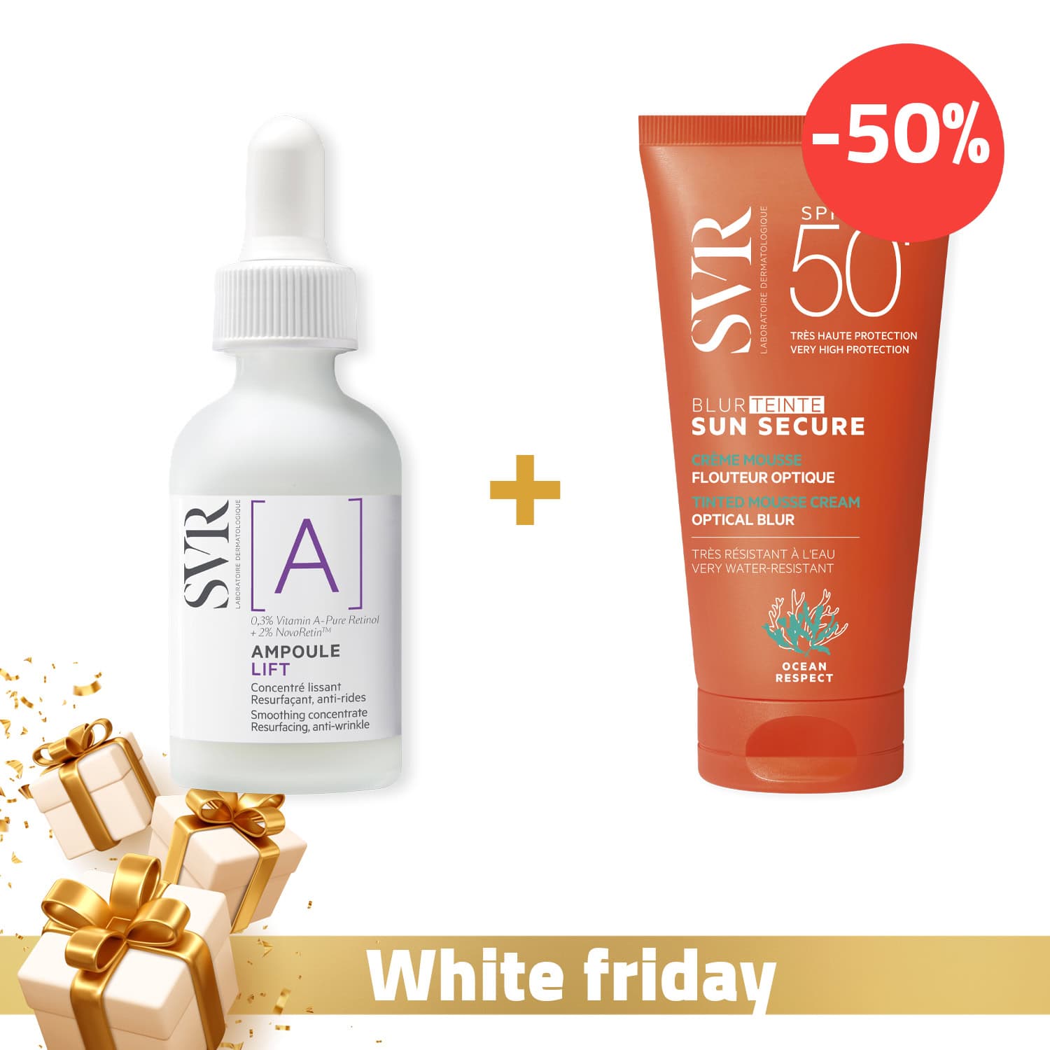 SVR Serum Retinol Ampoule A Lift + Blur Teinte Spf50 A -50%