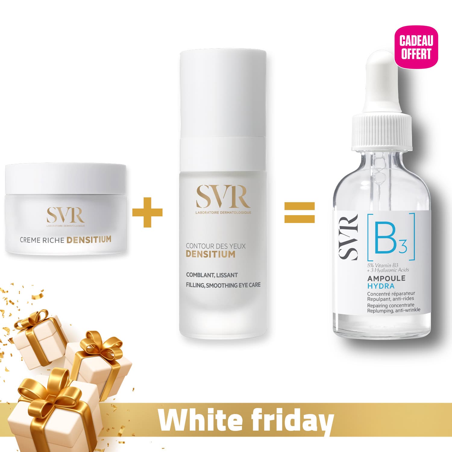 SVR Densitium Creme Riche + Contour Yeux + Serum Ampoule B3 Hydra Offert