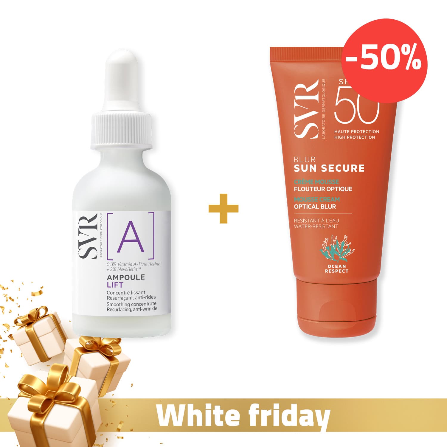 SVR Serum Retinol Ampoule A Lift + Blur Spf50 A -50%