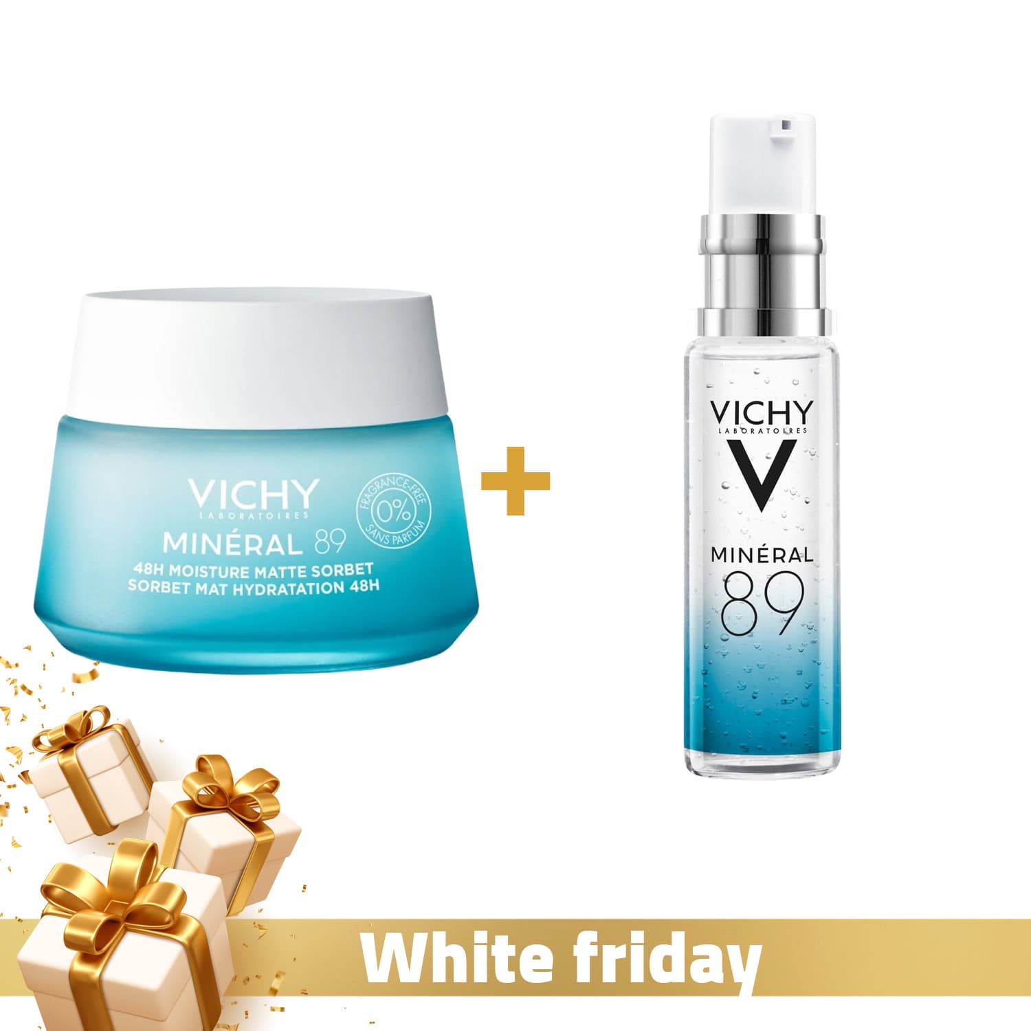 Vichy Mineral 89 Sorbet Mat Hydratation 72h 50ml + Mineral 89 Booster Serum 10ml Offert