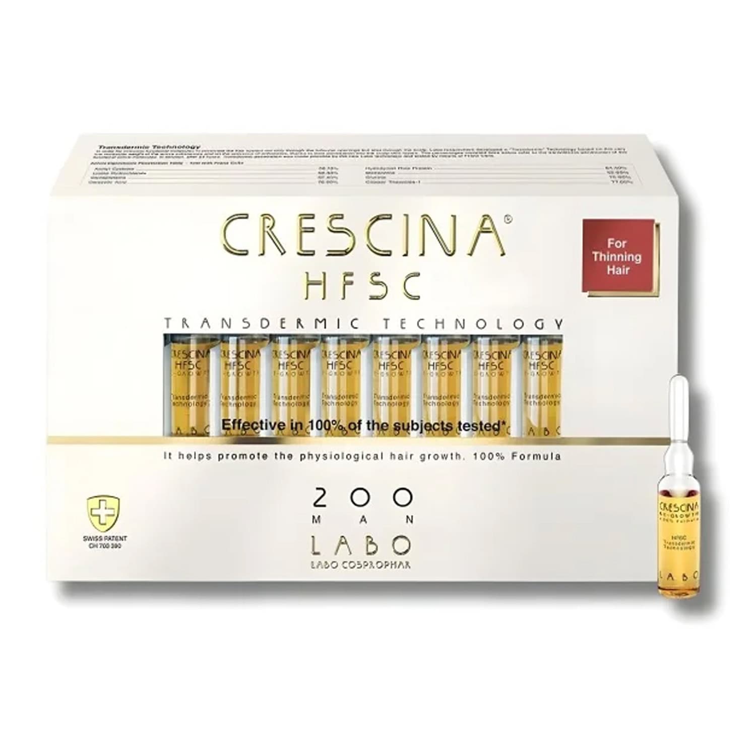 Crescina Hfsc Transdermique (repousse) 200 Homme 20 Ampoules