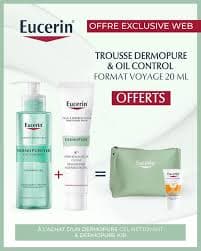 Eucerin Pack Dermopure : GEL Nettoyant + K10 Soin Renovateur Cutane + Trousse Et Oil Control 20ml Offerts