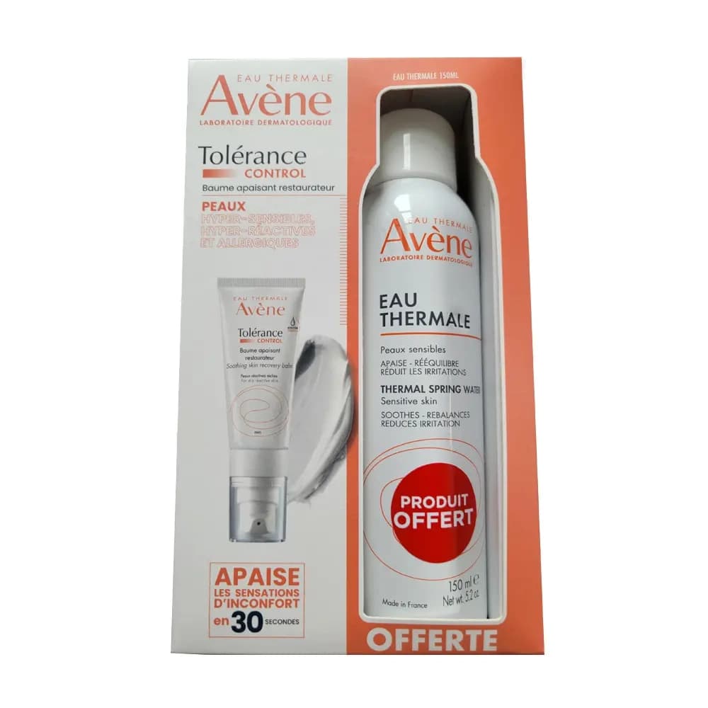 Avene Coffret Tolerance Control Baume Apaisant Restaurateur 40ml + Eau Thermale Spray 150ml Offert