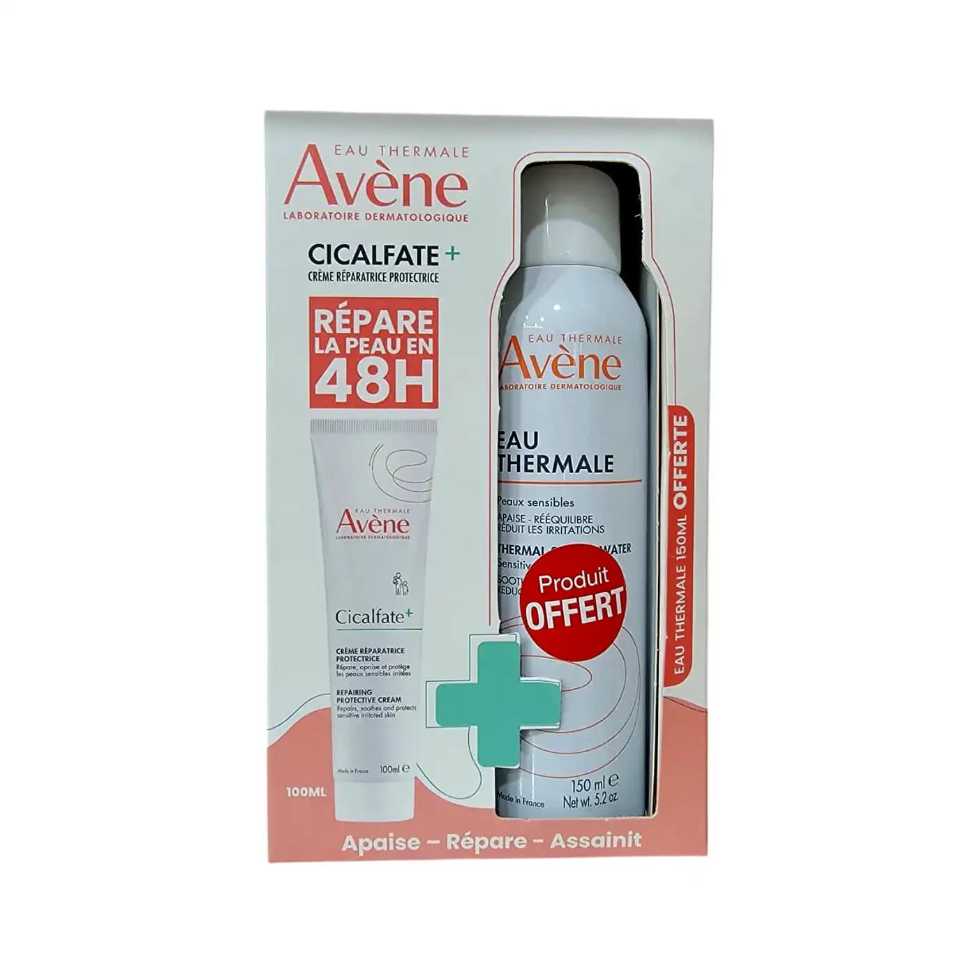 Avene Coffret Cicalfate+ Creme Reparatrice Protectrice 100ml + Eau Thermale Spray 150ml Offert