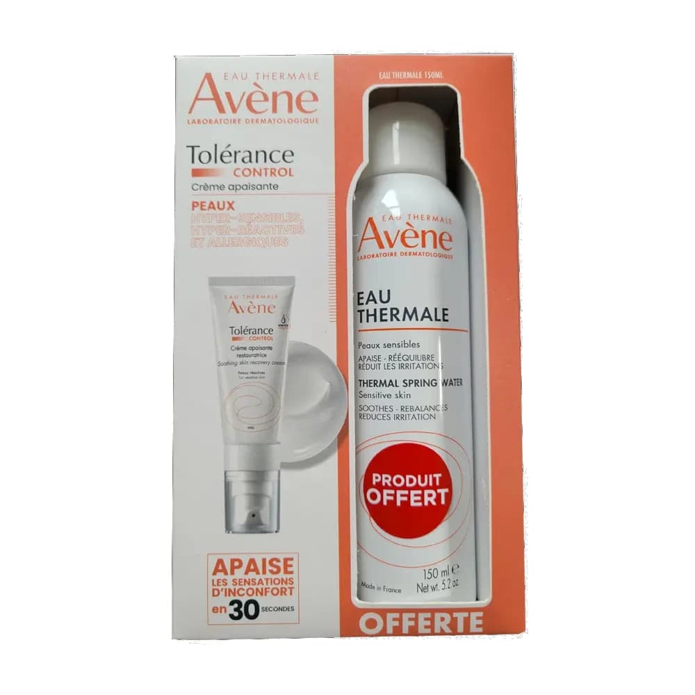 Avene Coffret Tolerance Control Creme Apaisante Restauratrice 40ml + Eau Thermale Spray 150ml Offert