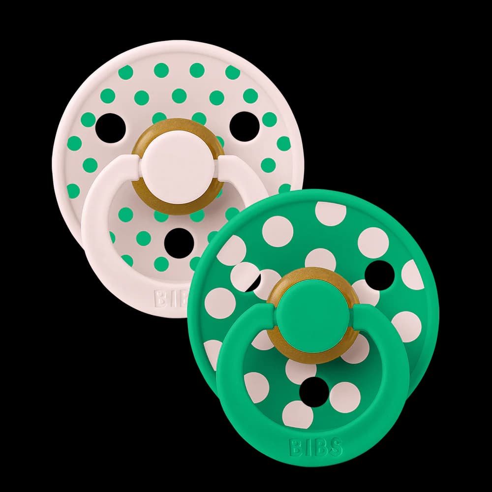 Bibs Colour 2 Sucettes Taille 1 Polka Petal Cactus 6 A 18 Mois