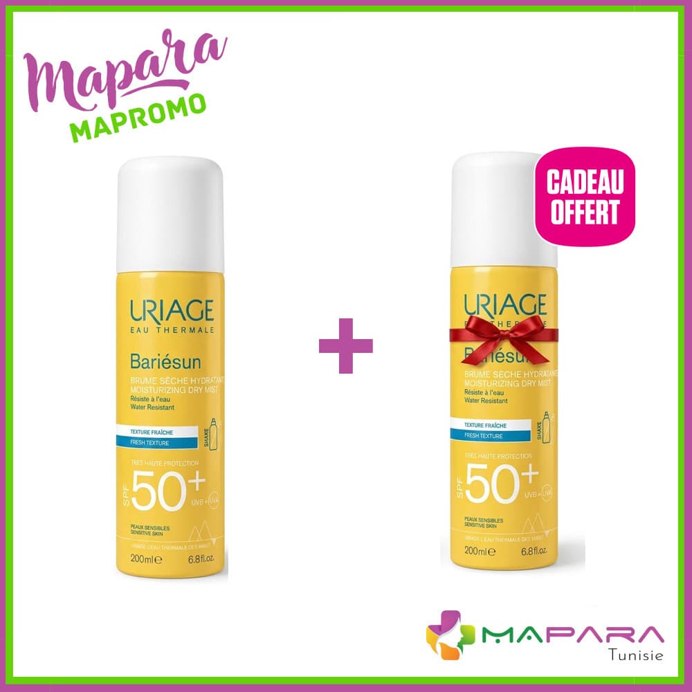 Uriage Bariesun Brume Solaire Spf50+ Toucher Sec 200ml Offre 1+1 Offert
