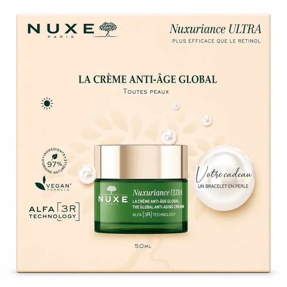 Nuxe Coffret La Creme De Jour Anti Age Global 50ml + Bracelet En Perle Offert
