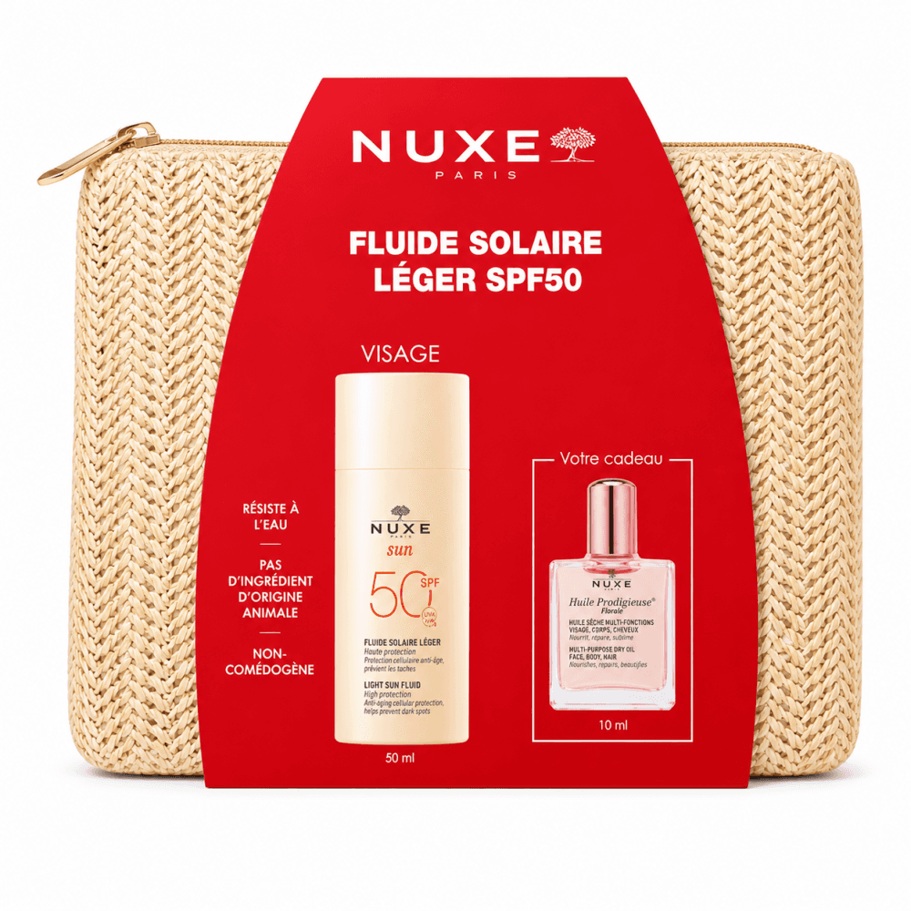 Nuxe Fluide Solaire Leger Spf50 + Huile Florale Et Trousse Offerte
