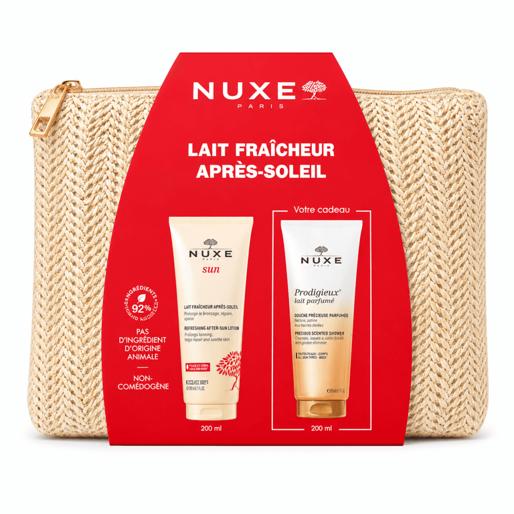 Nuxe Lait Fraicheur Apres-soleil + Huile De Douche 200ml Et Trousses Offerte