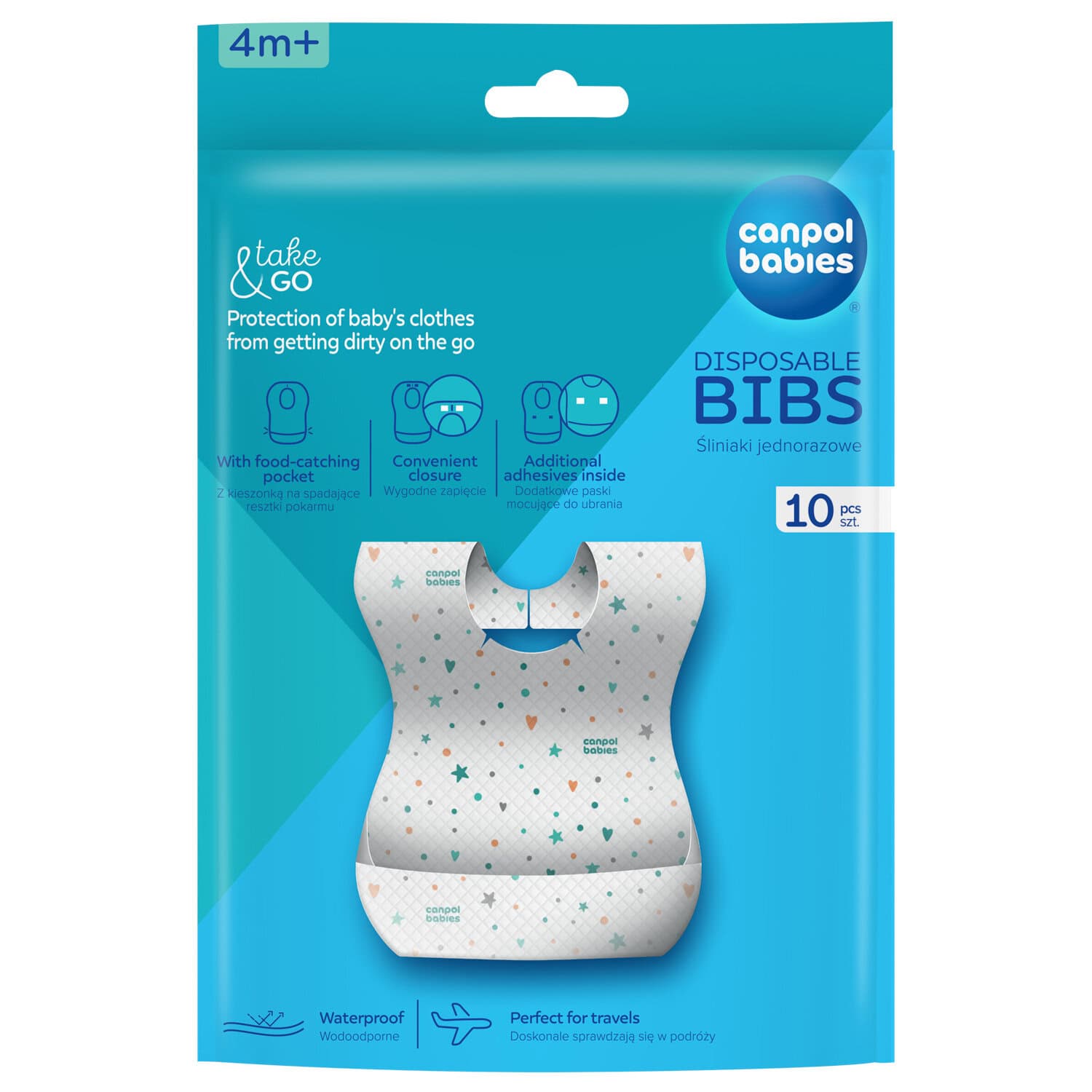 Canpol Bavoirs Jetables Impermeables Avec Poche 1/800 Lot De 10