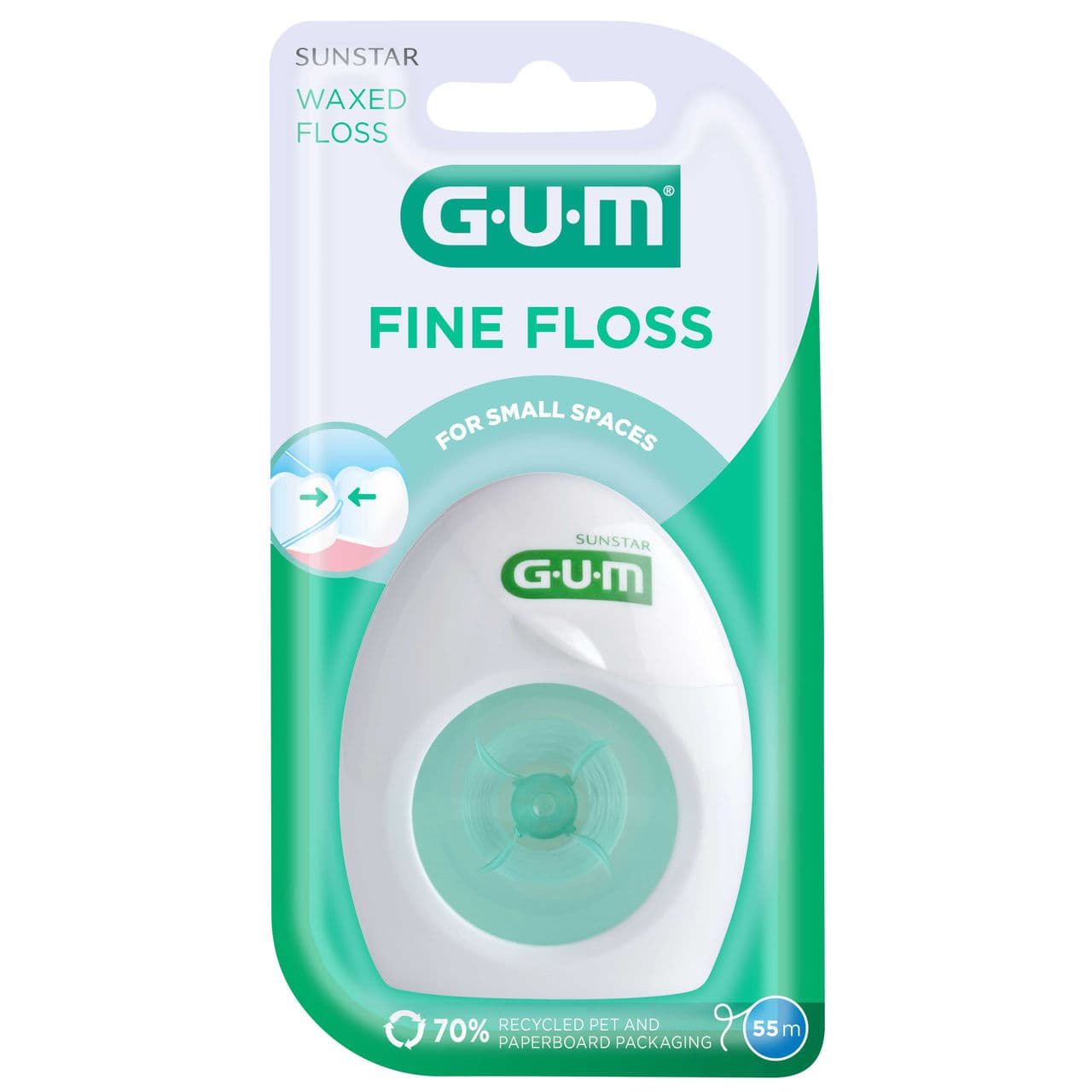 Gum Fil Dentaire Fine Floss Cylindrique Cire 55 Metres 1555