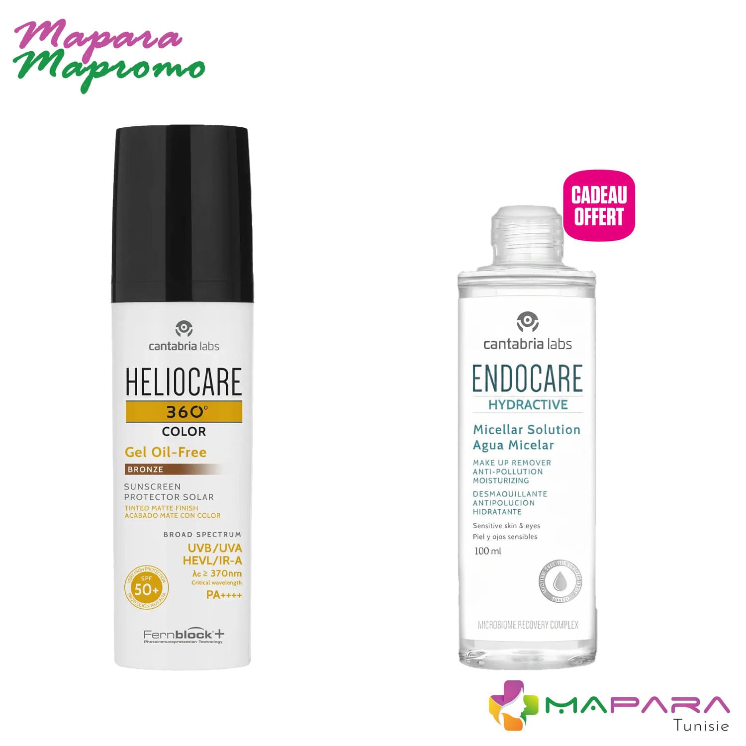 Heliocare 360° GEL Oil-free Bronze Spf50+ + Endocare Hydractive Micellar Solution 100 ML Offerte
