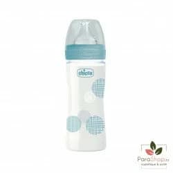 Chicco Biberon En Verre 240ML - Bleu